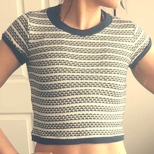 Fitted Cap sleeve knit crop top- Zara